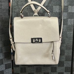 MK Michael Kors Leather Grey Backpack Pocketbook Bag